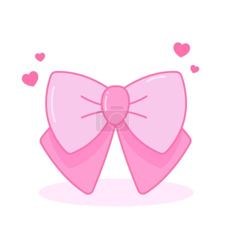 Illustration for Cute pink bow. Trendy girlish style. - Royalty Free Image