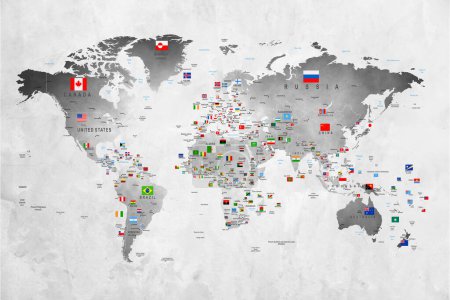 Téléchargez les photos : Carte du monde papier peint design - en image libre de droit