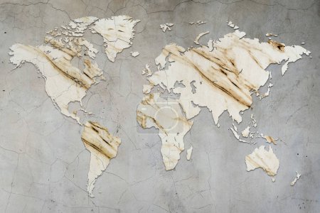 Foto de Mapa del mundo con textura de papel viejo - Imagen libre de derechos