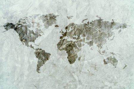 Téléchargez les photos : Carte de l'Amérique du Sud sur un fond de marbre vintage - en image libre de droit