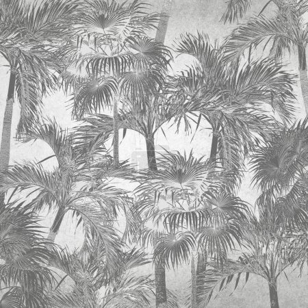 Photo for Tropical leaves in black and white - Royalty Free Image