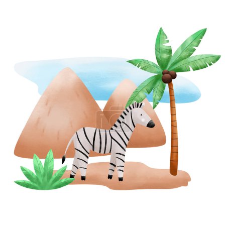 Foto de Ilustración safari dibujado a mano. Elementos de diseño para niños para invitación, postal y otros. - Imagen libre de derechos