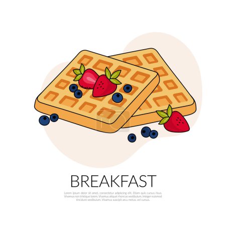 Ilustración de Belga waffles vector ilustración. - Imagen libre de derechos