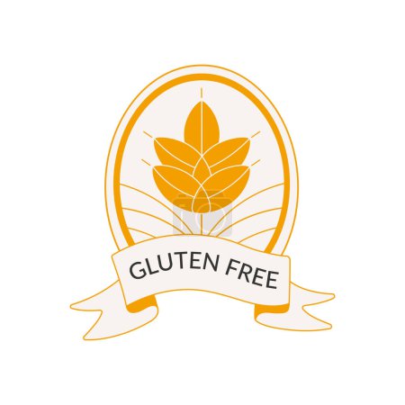 Illustration for Gluten free labels. Grain symbol. Vector illustration. - Royalty Free Image