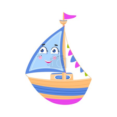 Ilustración de Ilustración dibujada a mano vectorial del barco. Diseño infantil. - Imagen libre de derechos
