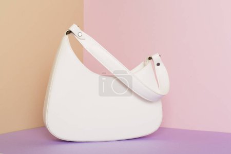Trendy woman bag on colorful background