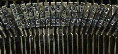 Photo for Part of Typebars on vintage mechanical Typewriter machine - Royalty Free Image