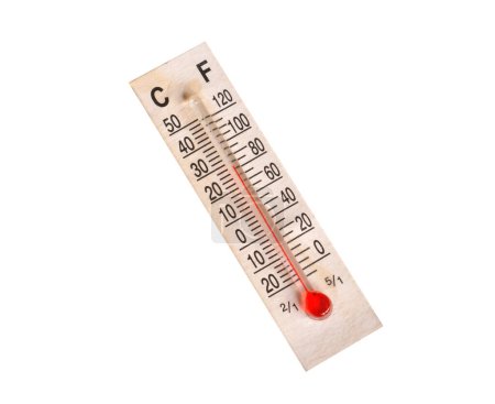 Vintage thermometer on white background