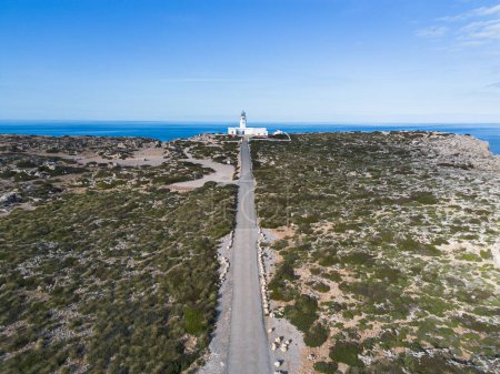 Photo for Aerial view of road to Cavalleria lighthouse - Royalty Free Image