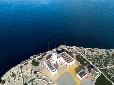 Photo for Cavalleria lighthouse in Menorca aerial view - Royalty Free Image