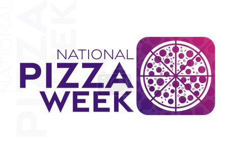 Illustration for National Pizza Week. Vector illustration. Holiday poster - Royalty Free Image