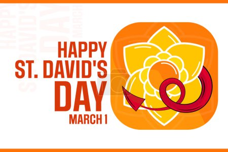 Illustration for Happy St. David s Day. March 1. Vector illustration. Holiday poster - Royalty Free Image