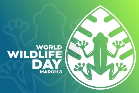Illustration for World Wildlife Day. March 3. Vector illustration. Holiday poster - Royalty Free Image