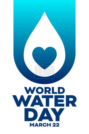 Foto de Día Mundial del Agua. 22 de marzo. Ilustración vectorial. Cartel de vacaciones - Imagen libre de derechos