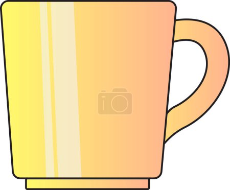 Téléchargez les illustrations : Un beau et lumineux vecteur de tasse jaune conçu concept - en licence libre de droit