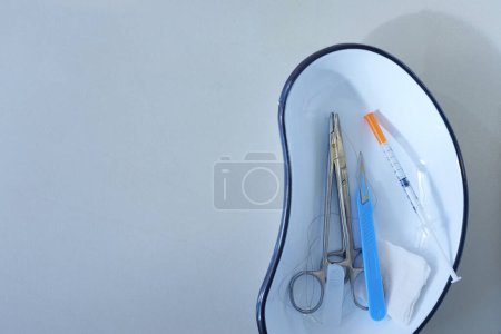 Foto de Instrumentos del cirujano primer plano, vista superior - Imagen libre de derechos