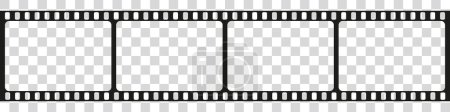Illustration for Filmstrip. Video film strip roll. Filmstrip classical frames. Blank photo frames. - Royalty Free Image