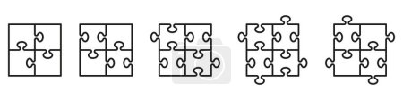 Foto de Puzzles grid - plantilla en blanco.Juego con detalles. Ilustración vectorial. - Imagen libre de derechos