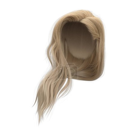 Photo pour 3d rendant cheveux blonds droits isolés - image libre de droit