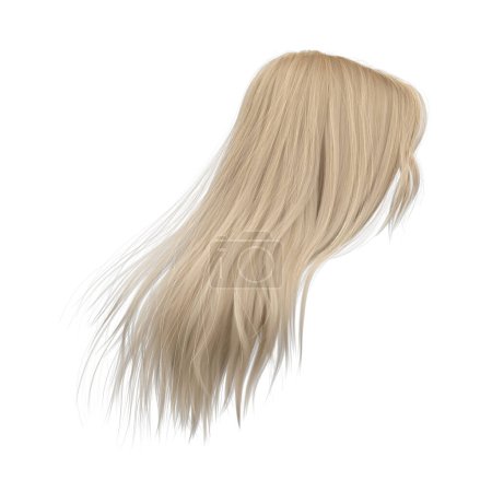 Foto de 3d rendering straight blond hair isolated - Imagen libre de derechos
