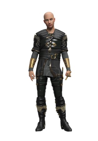 3d render white young man character dark fantasy isolated