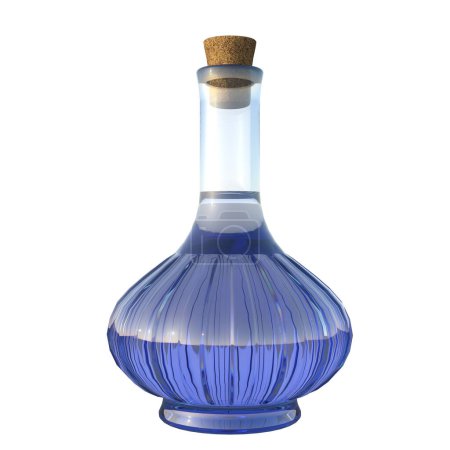 3d rendering fantasy glass of potion flask isolated