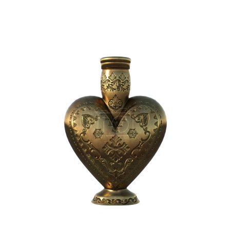Photo for 3d rendering fantasy flask love potion heart shape isolated - Royalty Free Image