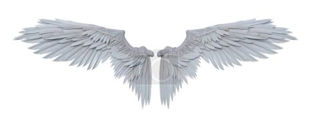 3d rendant fantaisie ailes d'ange blanc isolé