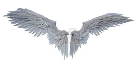 Téléchargez les photos : 3d rendant fantaisie ailes d'ange blanc isolé - en image libre de droit