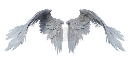 Photo pour 3d rendant fantaisie ailes d'ange blanc isolé - image libre de droit