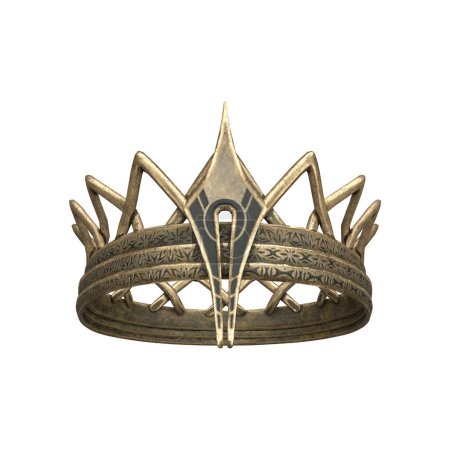 Téléchargez les photos : 3d rendant fantaisie couronne dorée grecque isolée - en image libre de droit