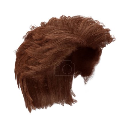 Téléchargez les photos : 3d rendre cuivre court style de cheveux masculins isolés - en image libre de droit