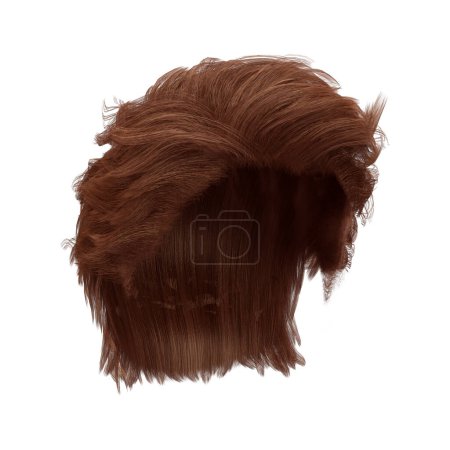 Téléchargez les photos : 3d rendre cuivre court style de cheveux masculins isolés - en image libre de droit
