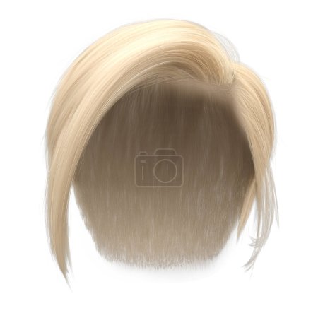 Foto de 3d renderizar corto rubia pixie cabello aislado - Imagen libre de derechos