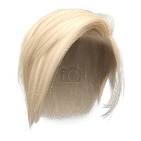 Foto de 3d renderizar corto rubia pixie cabello aislado - Imagen libre de derechos