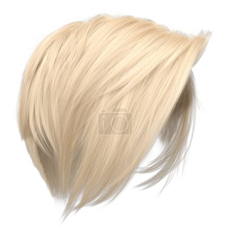 3d rendern kurze blonde pixie Haare isoliert