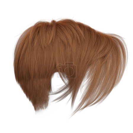 Foto de 3d renderizar corto cabello pixie de cobre aislado - Imagen libre de derechos