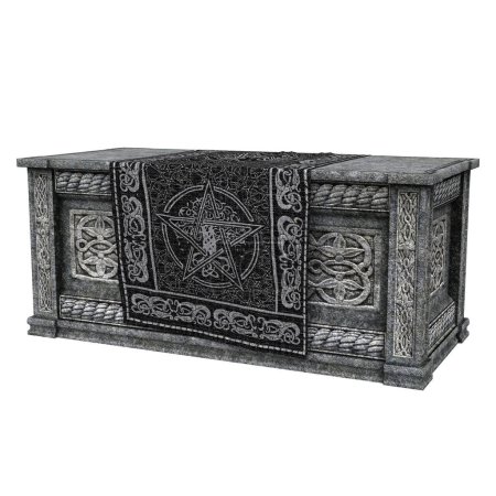 3d render fantasy stone altar isolated