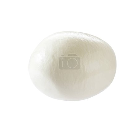 Foto de Queso italiano suave mozzarella aislado sobre fondo blanco. - Imagen libre de derechos