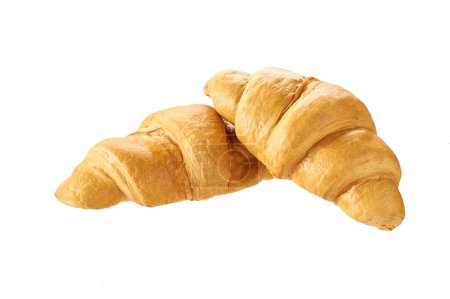 Foto de Delicious croissants isolated on a white background. French croissants isolated on a white background. - Imagen libre de derechos