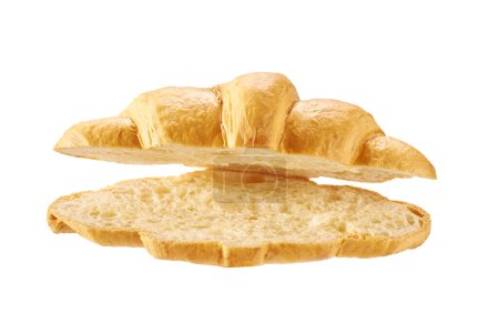 Photo for Open french croissant isolated on a white background. - Royalty Free Image