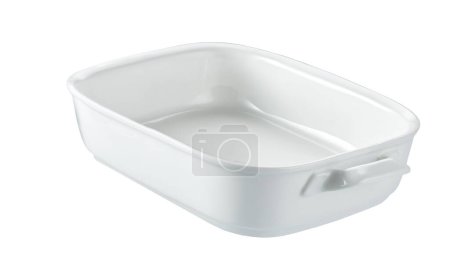 Photo for Porcelain cooking baking dish isolated on a white background. - Royalty Free Image