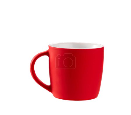 Foto de Ceramic red mug isolated isolated on white background. - Imagen libre de derechos