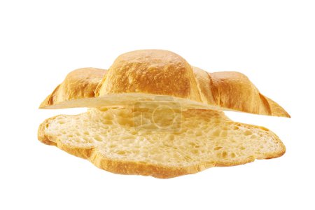 Téléchargez les photos : Open french croissant isolated on a white background. - en image libre de droit