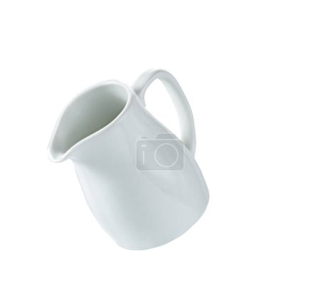 Téléchargez les photos : Empty milk pitcher or creamer isolated on white background. - en image libre de droit