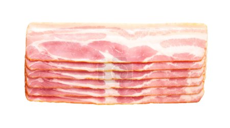 Photo for Sliced pork bacon isolated on white background - Royalty Free Image