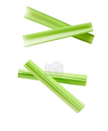 Photo for Top view of celery isolated on white background. - Royalty Free Image