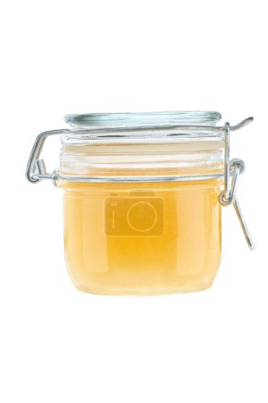 Photo for Jar of ginger jam isolated on white background - Royalty Free Image