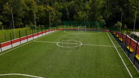 Fußball-Mini-Feld Luftaufnahmen.