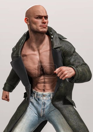 Very fit and muscular male model for book covers